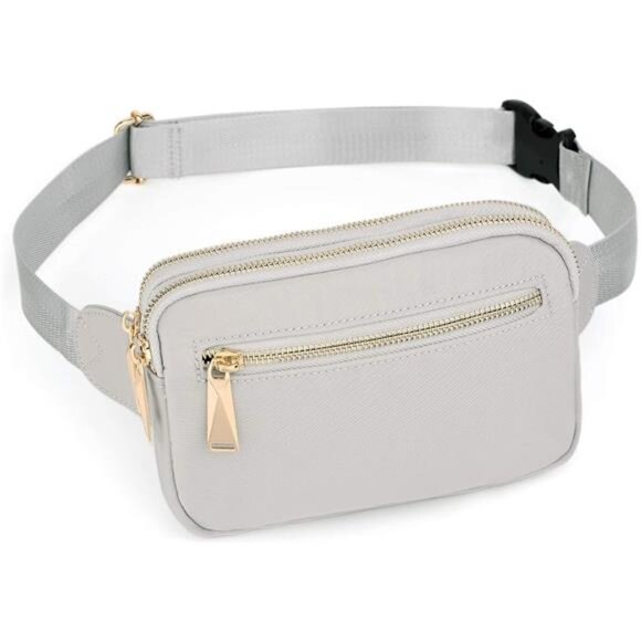 Crossbody Bag Trendy Fashion Light Grey - Picture 1 of 5